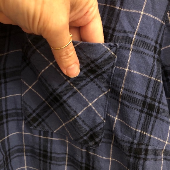 J Jill mixed tartan button up shirt. Blue plaid sz- XL - Picture 4 of 12